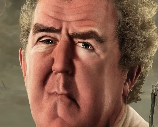 Image similar to jeremy clarkson in lord of the rings, character art, by various concept artists, redshift render, hyperrealistic face, photorealistic render