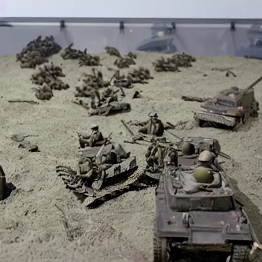 Prompt: a diorama of the D-Day