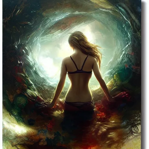 Image similar to dream time in another reality by raymond swanland, highly detailed, bright tones
