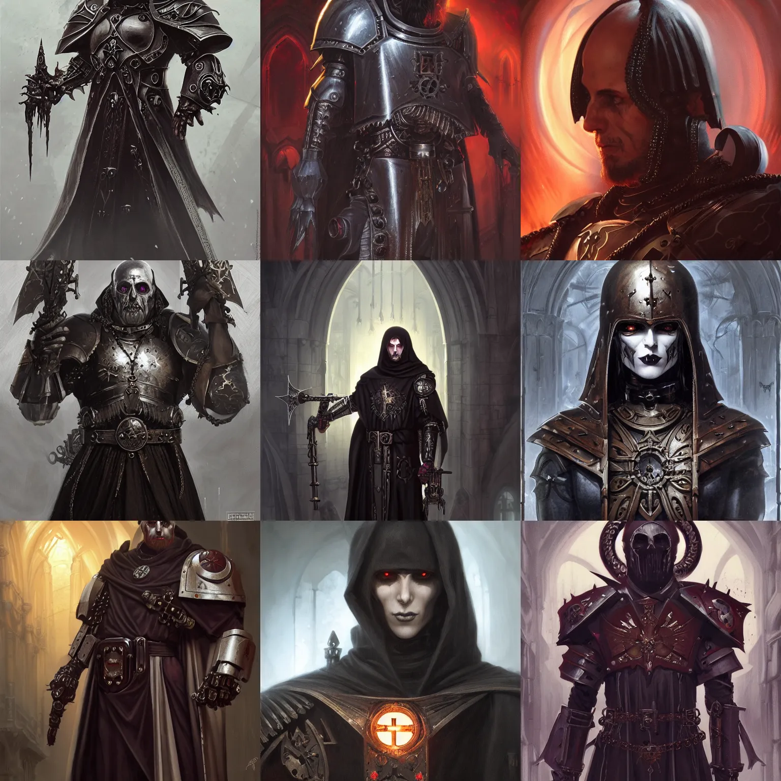 Prompt: gothic byzantine monk, cyborg, dark fantasy, warhammer 4 0 k, portrait, highly detailed, digital painting, trending on artstation, concept art, sharp focus, illustration, art by artgerm and greg rutkowski and magali villeneuve