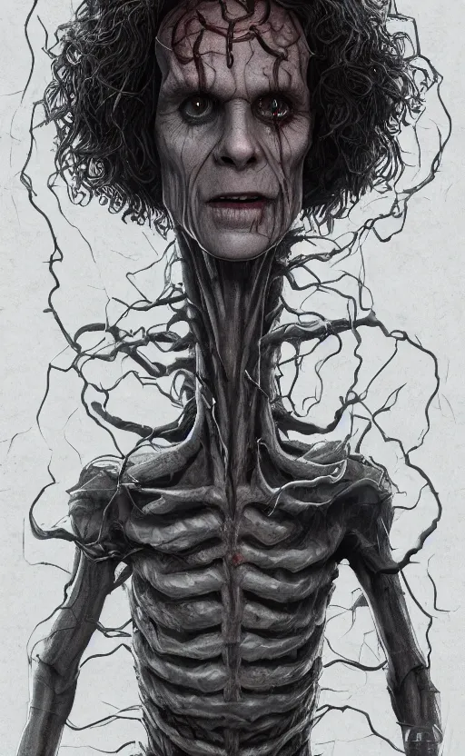 Image similar to full body portrait of Vecna from stranger things in the upside down, dynamic lighting, photorealistic, fantasy concept art, ambient lighting, atmospherical, stunning visuals, creative, cinematic, ultra detailed, trending on art station