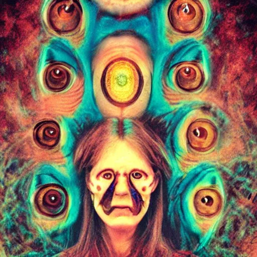 Prompt: photo of a human with 1 0 eyes