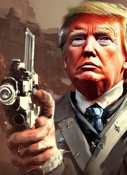 Prompt: highly detailed portrait of donald trump red dead redemption art, unreal engine, fantasy art by greg rutkowski