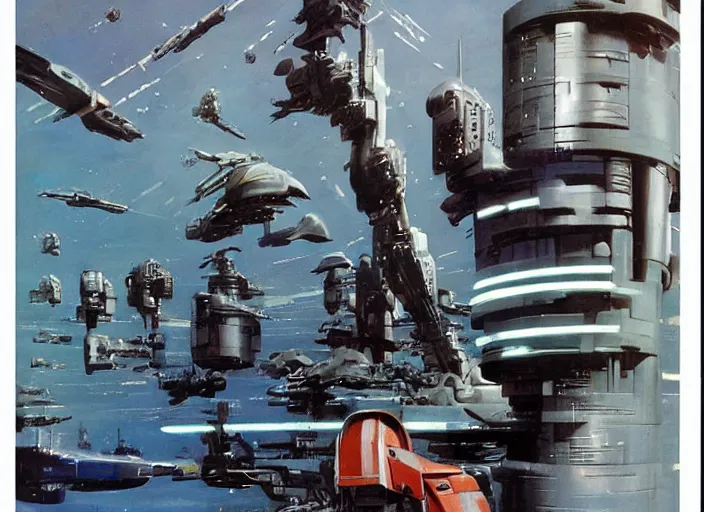 Image similar to ( ( ( ( ( thx 1 1 3 8, logan's run, matte painting, sci - fi illustration, sci - fi environment, painting ) ) ) ) ) by vincent di fate and john berkey and ralph mcquarrie!!!!!!!