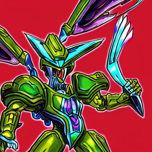 Image similar to metroid as a yu - gi - oh boss monster, card art