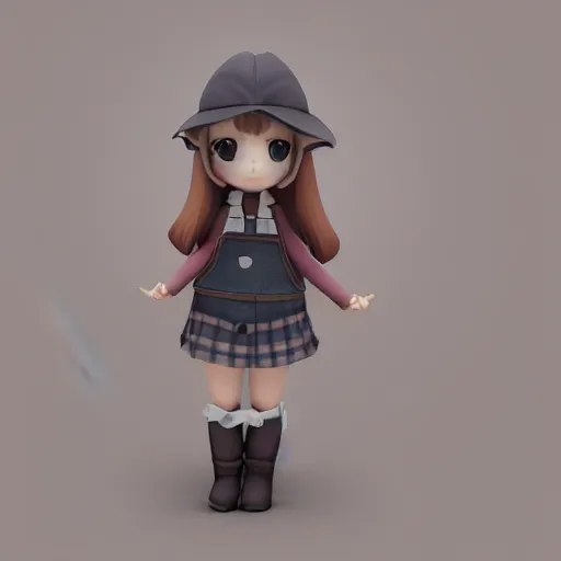 Image similar to cute fumo plush of a farmer girl, symmetry, vray