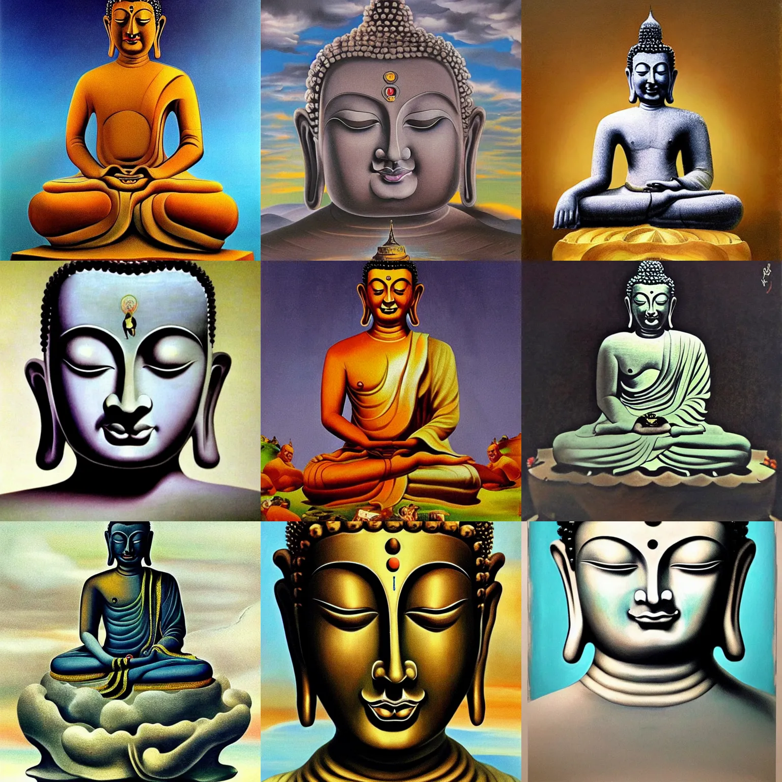 Prompt: buddha by salvador dali, trending on artstation, favorites on deviantart, high quality art. artwork masterpieces, award winning