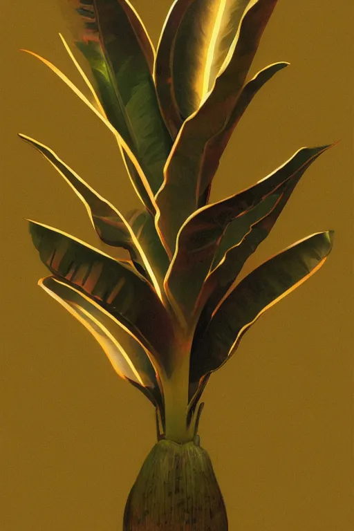 Prompt: ultra realistic illustration, banana plant drawing isolated and closeup, neon lights, elegant, highly detailed, digital painting, concept art, smooth, sharp focus, illustration, art by greg rutkowski and alphonse mucha