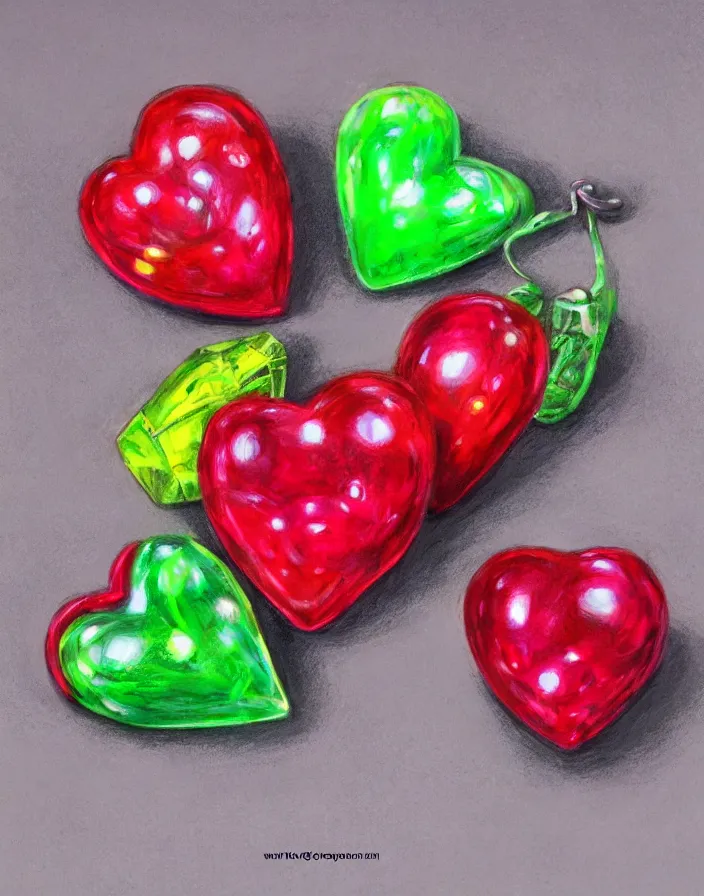 Prompt: transparent crystal gum gum fruit with a ruby shaped like a heart inside the devil fruit, spectacular quality, intricate oil pastel glow, dynamic lighting, photorealistic, ultra detailed, trending on art station