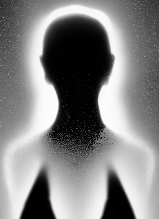 crystallized human silhouette, large diffused glowing | Stable ...