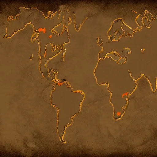 Prompt: map of unexplored planet