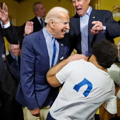 Image similar to joe biden tackling joe biden