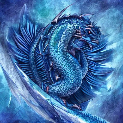 Prompt: a blue dragon scale study, singular scale, digital art, 4 k, trending on artstation