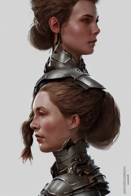 Prompt: beautiful young scandinavian woman with a half shaved undercut and a scar on her chin wearing full plate armor, HD, D&D 4k, 8k, incredibly detailed, intricate, masterpiece, digital illustration by greg rutkowski, trending on artstation