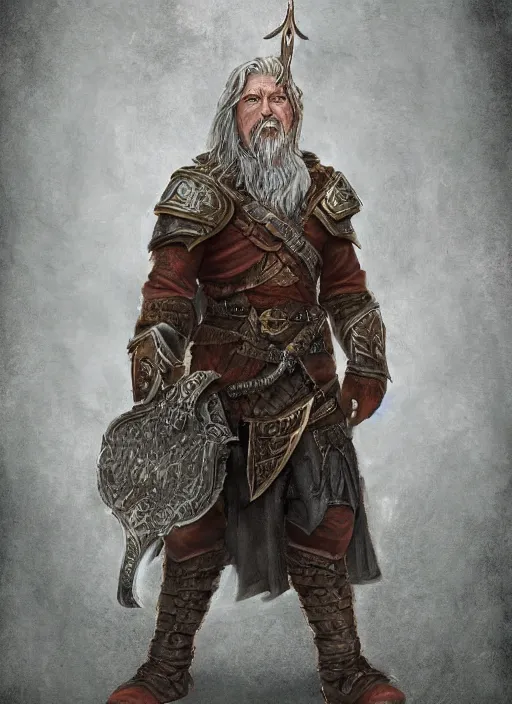 Image similar to warrior character portrait old male hobbi fantasy