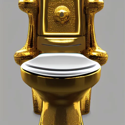 Prompt: golden toilet, detailed, realistic, award winning, trending in cgsociety artstation deviant art,