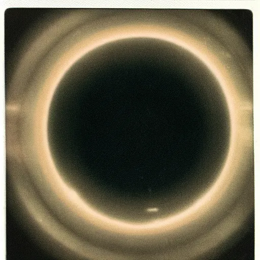 Prompt: inside of black hole, polaroid