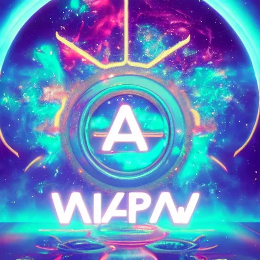 Image similar to a and w vaporwave logo, digital art, cosmic, 3 d high definition, trending on art station, photorealistic, high resolution, 8 k, octane, hyper detailed, insane details, intricate, elite, ornate, elegant trend, highly detailed and intricate, sharp focus, photography, unreal engine