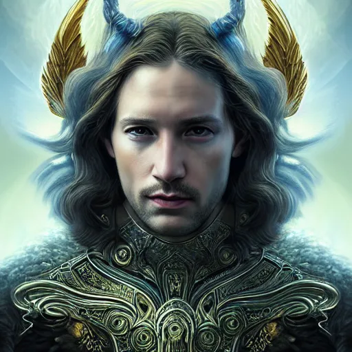 Image similar to Majestic and regal portrait of Archangel Michael, intricate, epic, elegant, menacing, fantasy, highly detailed, digital painting, hard focus, beautiful volumetric lighting, epic light, ultra detailed, by Leesha Hannigan, Ross Tran, Thierry Doizon, Kai Carpenter, Ignacio Fernández Ríos