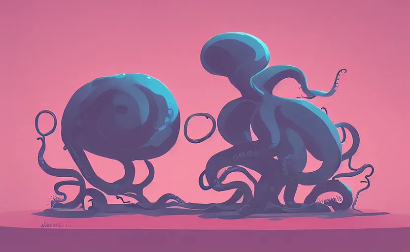 Prompt: chef octopus, james gilleard, print, game art