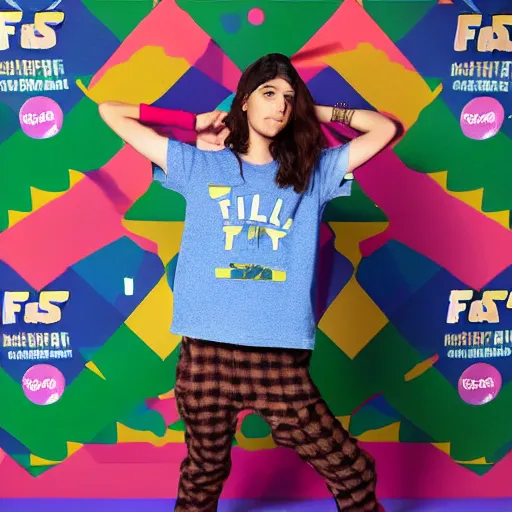 Prompt: hila klein, teddy fresh, fortnite skin, loading screen