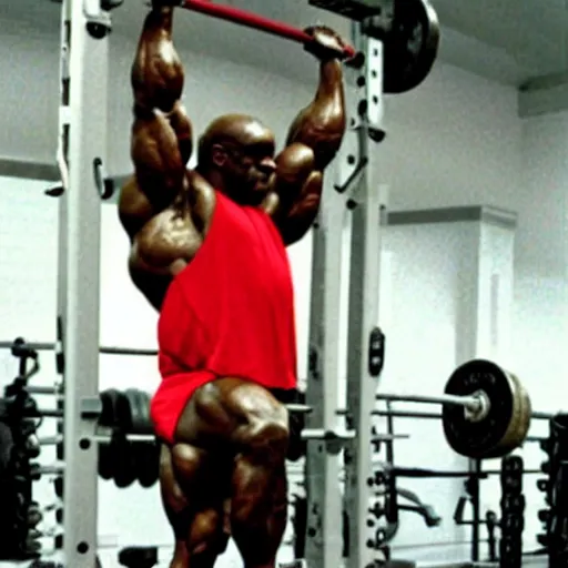 Prompt: Ronnie Coleman lifting 800 pounds