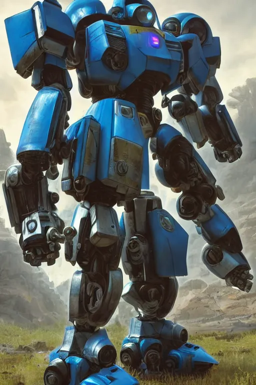 Image similar to mechwarrior 5 : mercenaries mech megaman transformer robot boss tank engine game octane render, 4 k, hd 2 0 2 2 3 d cgi rtx hdr style chrome reflexion glow fanart, global illumination ray tracing hdr fanart arstation by ian pesty by jesper ejsing pixar and disney unreal zbrush central hardmesh