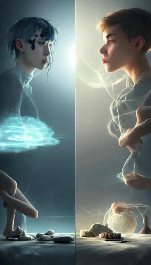Image similar to the two complementary forces that make up all aspects and phenomena of life, by CGSociety