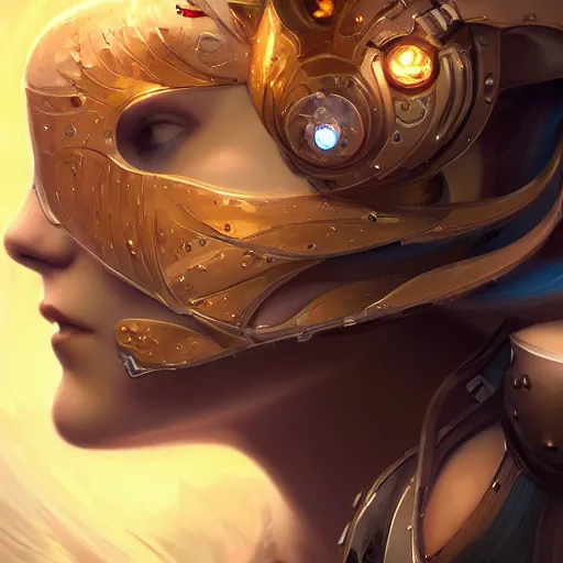 Image similar to portrait of a beautiful cybernetic emanation, side profile, by pete mohrbacher and artgerm and wlop, digital art, highly detailed, intricate, fantasy, mystical, Trending on Artstation HQ, deviantart, unreal engine, 4K UHD image