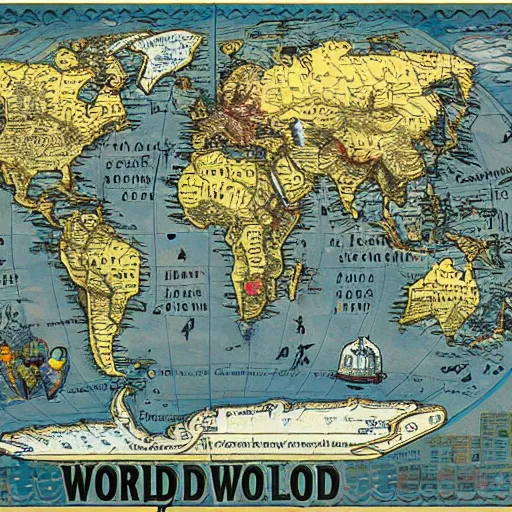 Image similar to world map after flood