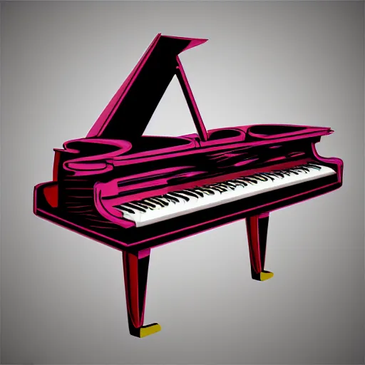 Image similar to phoenix piano, digital art