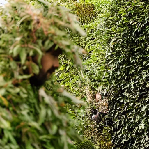 Image similar to man hiding in the bushes, shift in nature