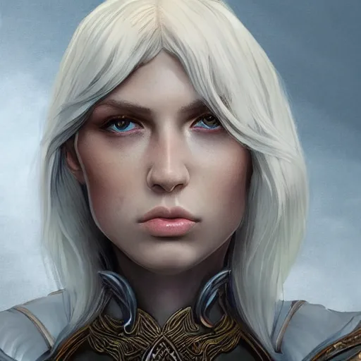 Prompt: stunning russian teenager cleric with platinum blonde hair, HD, D&D 4k, 8k, incredibly detailed, anatomical, intricate, masterpiece, digital illustration, character design, concept art