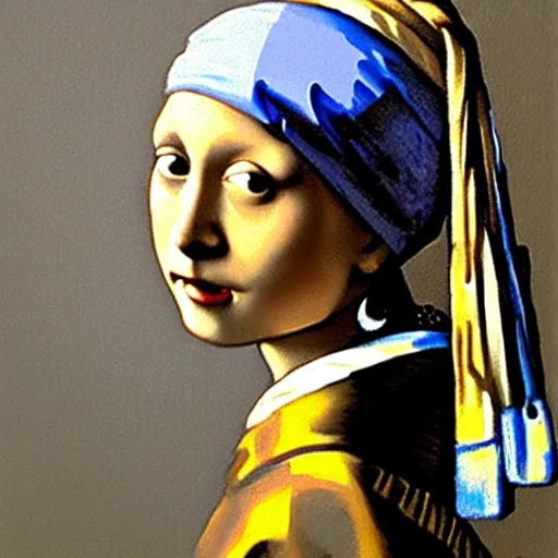 Image similar to greg manchess portrait painting of the girl with the pearl earring with the face of mona lisa, medium shot, asymmetrical, profile picture, organic painting, sunny day, matte painting, bold shapes, hard edges, street art, trending on artstation, by huang guangjian and gil elvgren and gerald brom