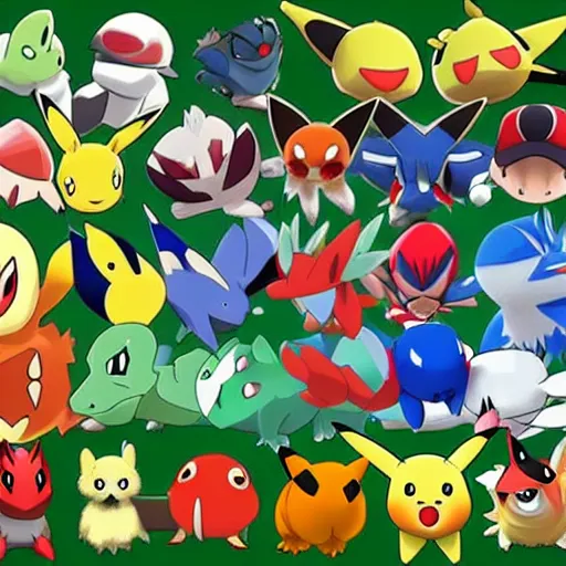 Image similar to all the pokemons together.