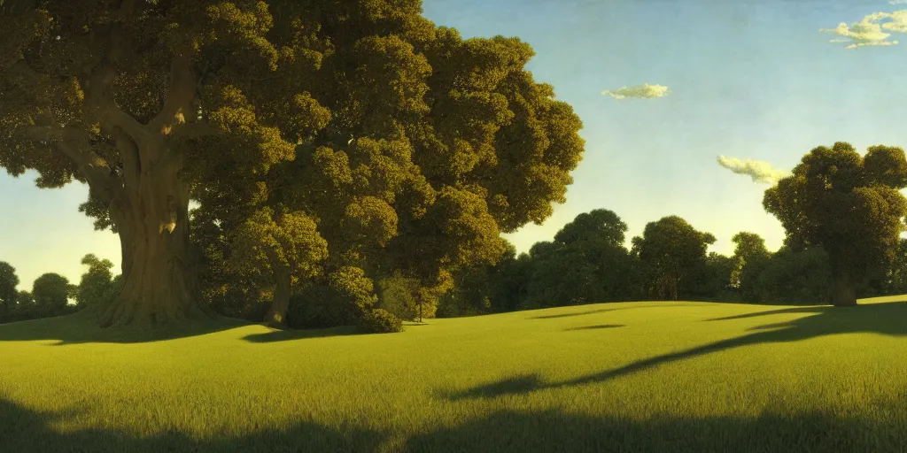 Prompt: an empty grassland, green foliage and dramatic lighting, ultra realistic, masterpiece painted by maxfield parrish, jc leyendecker and hopper, flemish baroque, classical realism, chiaroscuro, unreal engine, 8 k
