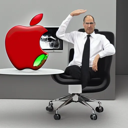 Image similar to steve jobs as an apple chair
