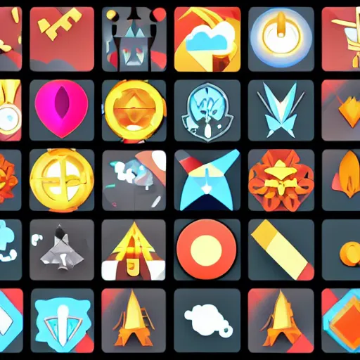 Prompt: Vector icon pack, magic themed, for an AI image generation app