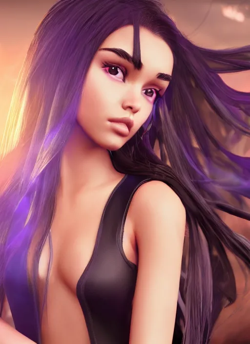 Image similar to Madison Beer as a video game character, digital art, unreal engine, unreal engine render, blender render, render, 4k, coherent