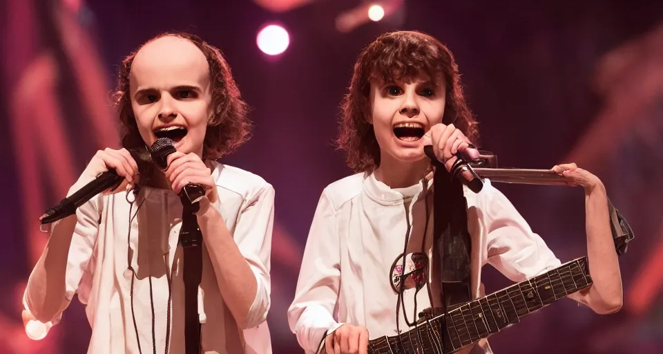 Prompt: vecna from stranger things performing in the eurovision