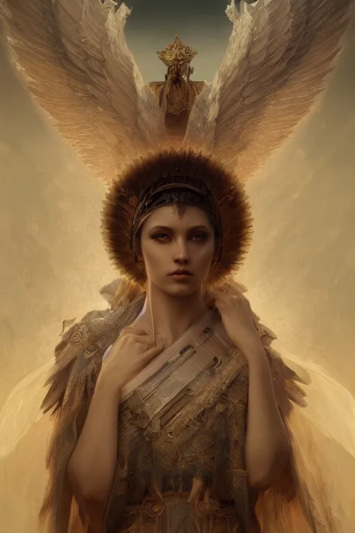 Image similar to A beautiful digital painting of a female Seraphim, princess, intricate, cinematic lighting, highly detailed, digital painting, Artstation, concept art, smooth, sharp focus, illustration, art by Tom Bagshaw, Artgerm and Greg Rutkowski