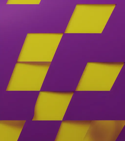 Image similar to purple to yellow geometric gradient wallpaper, abstract, octane render, 4 k