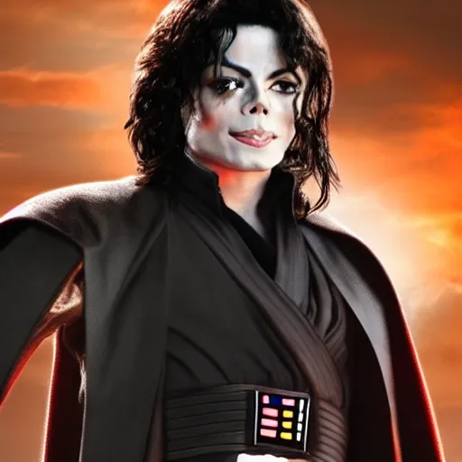 Image similar to Michael Jackson as anakin skywalker in star wars episode 3, 8k resolution, full HD, cinematic lighting, award winning, anatomically correct