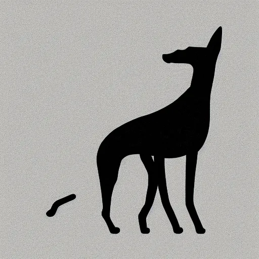 Prompt: a minimalist illustration outline of a greyhound, black and white