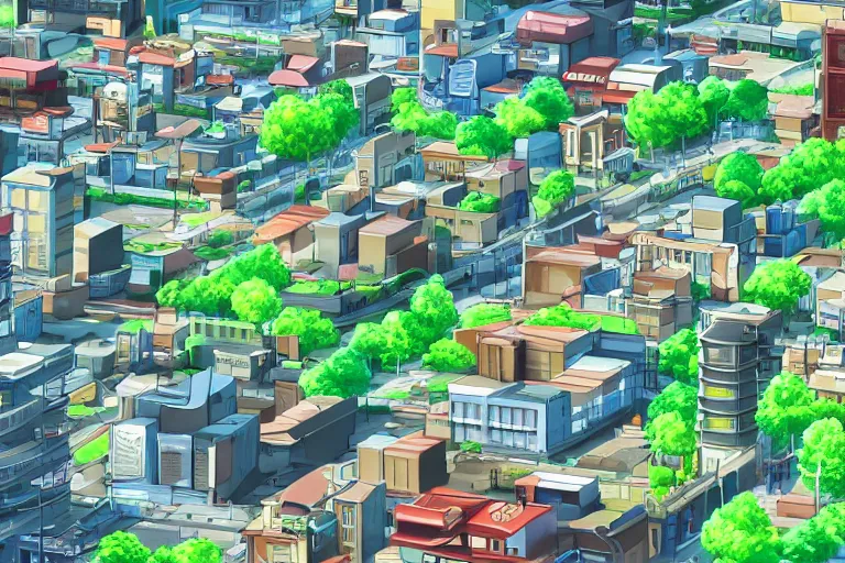 Image similar to Screenshot of urban landscape from Genshin Impact, 4K UHD image
