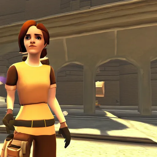 Image similar to Emma Watson screenshot from team fortress 2