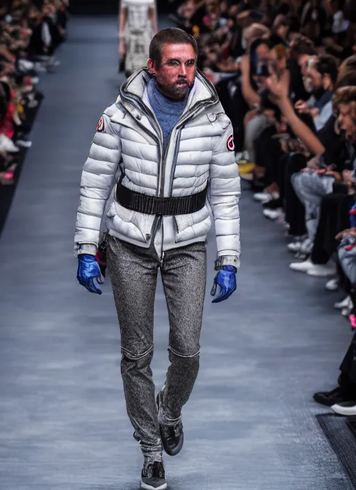 Image similar to hyperrealistic and heavy detailed moncler runway show of x - men, leica sl 2 5 0 mm, vivid color, high quality, high textured, real life