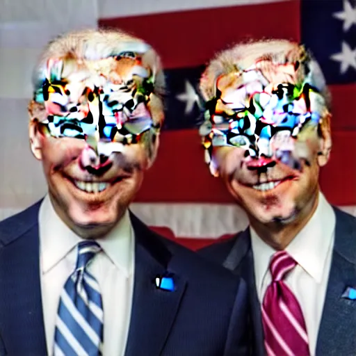 Image similar to A photo of joe biden teams up with a teenage joe biden, perfect faces, 50 mm, award winning photography