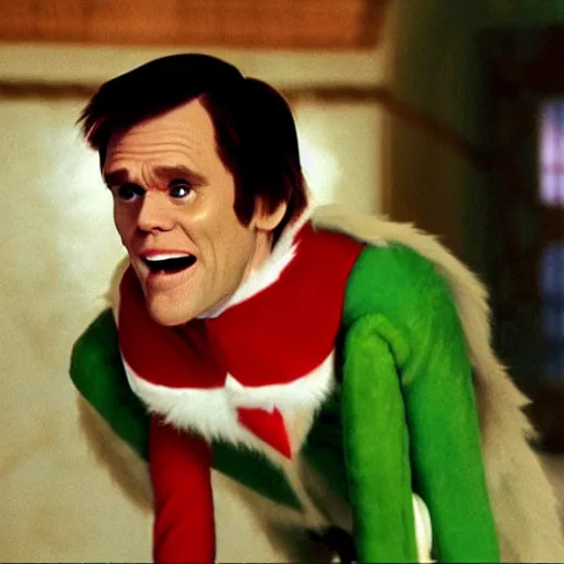 Prompt: jim carrey as buddy the elf, movie still