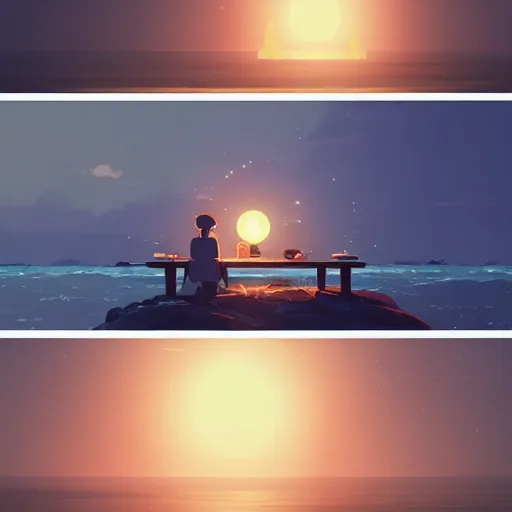 Image similar to no man is an island, entire of itself, every man is a piece of the continent, a part of the main, detailed, cory loftis, james gilleard, atey ghailan, makoto shinkai, goro fujita, studio ghibli, rim light, exquisite lighting, clear focus, very coherent, plain background